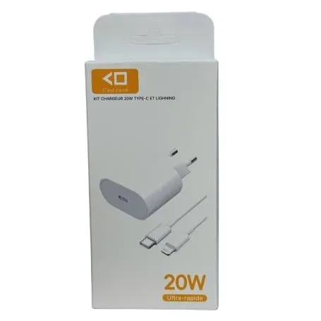 Kit Chargeur Type-C et Lightning 20W - Chargeur Rapide C'est carré