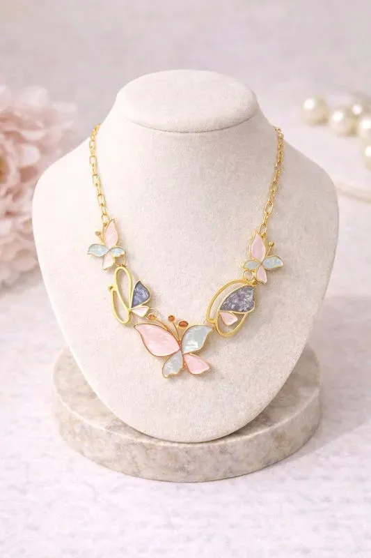 Collier Papillon Pastel