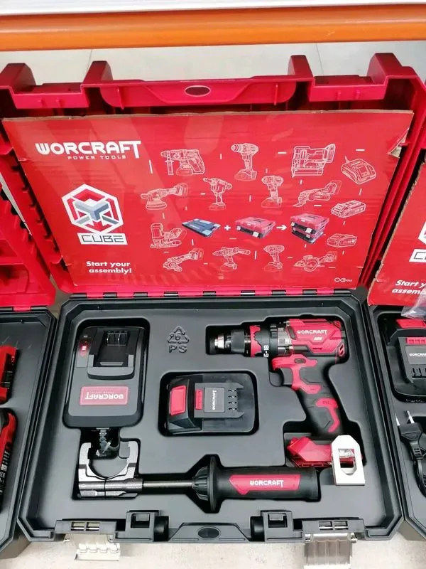 Nouvelle perceuse Worcraft Surpuissante 100NM moteur BRUSLESS sans balai Coffret une batterie 4ah et chargeur