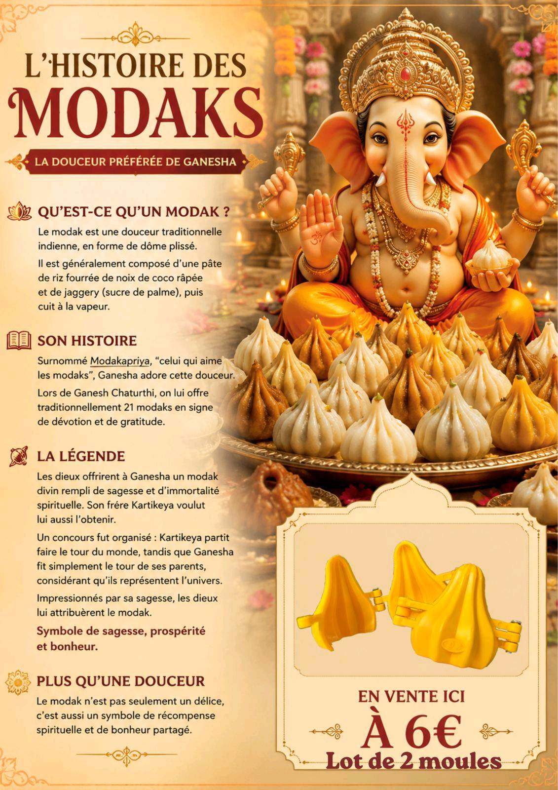 Lot de 2 moules Modak - Forme traditionnelle — visuel 2