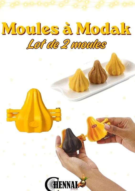 Lot de 2 moules Modak - Forme traditionnelle