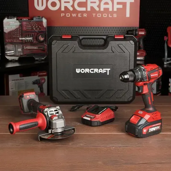 Perceuse + meuleuse + 1 batterie 4ah WORCRAFT+ chargeur NEUF en coffret