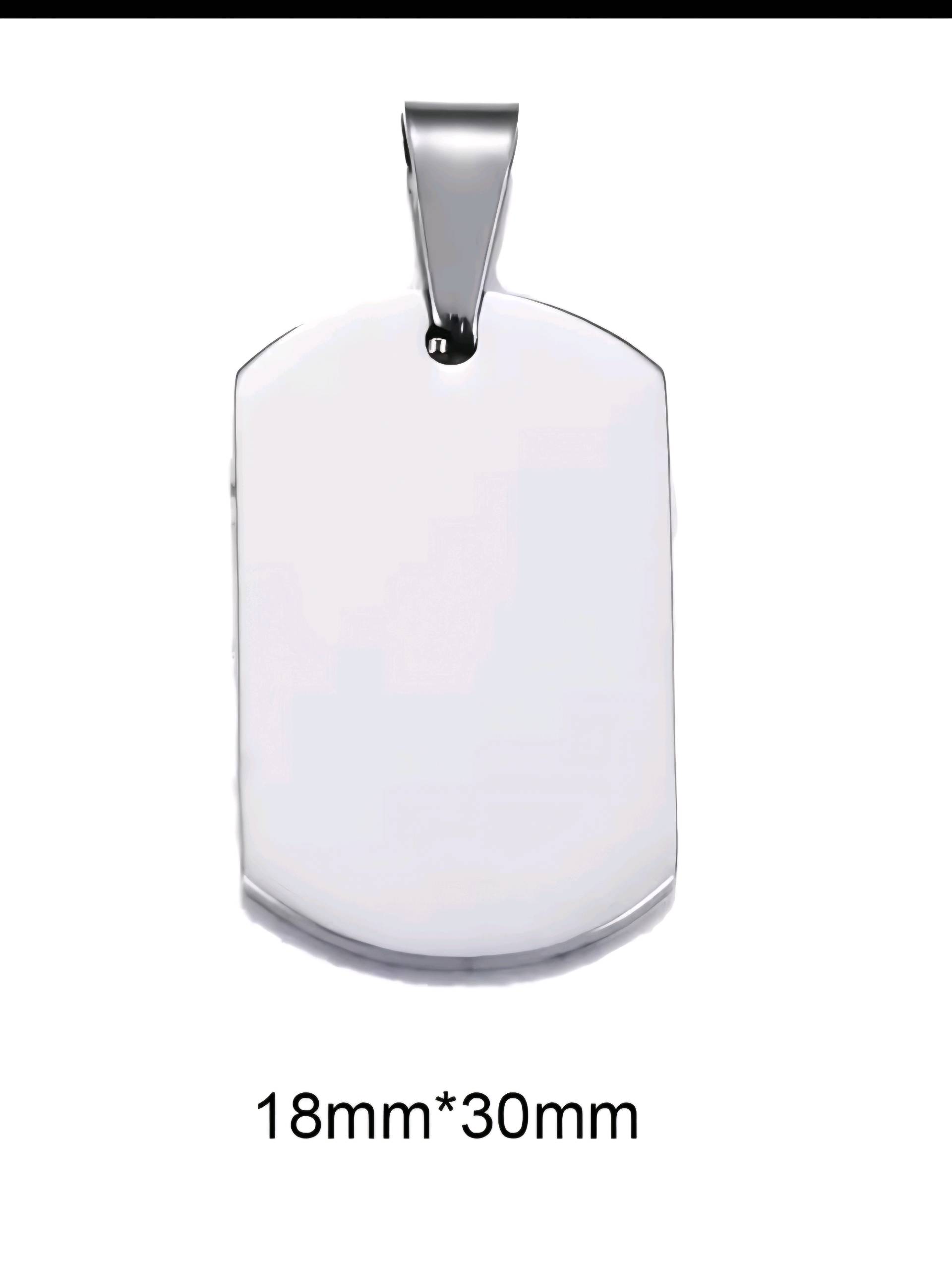 Pendentif plaque en acier inoxydable