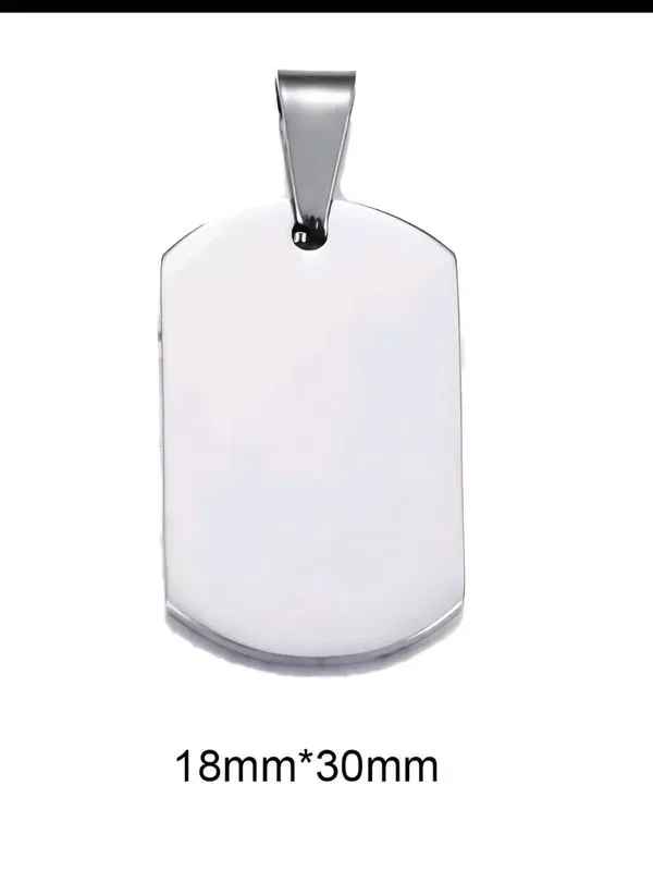 Pendentif plaque en acier inoxydable