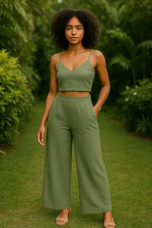 Ensemble bohème - Olive Taille Unique