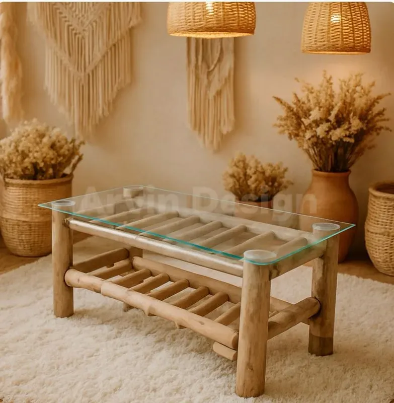 table basse bois flotté naturel