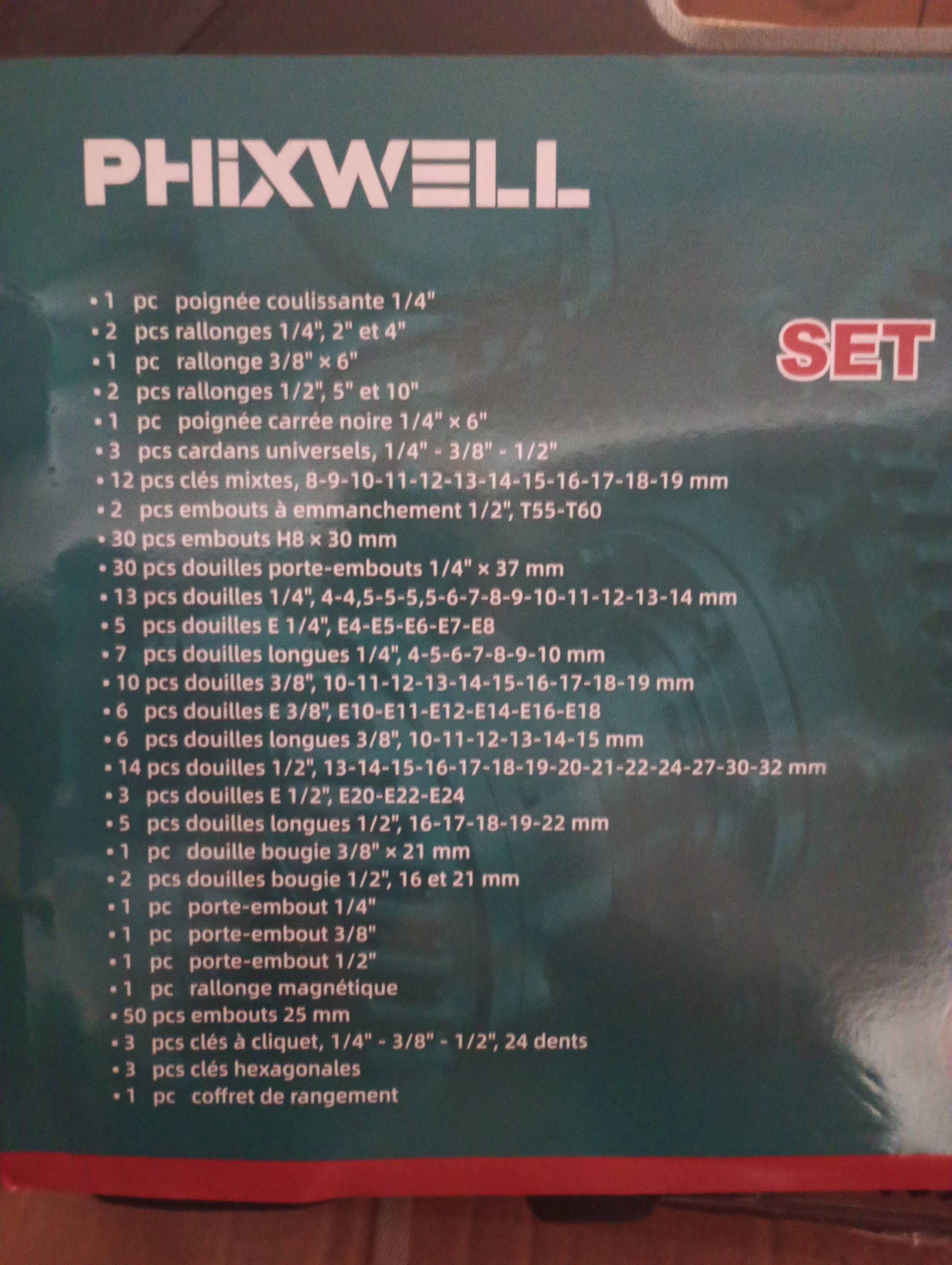 malette PHIXWELL 216 pièces d'outillage mécanicien — visuel 6