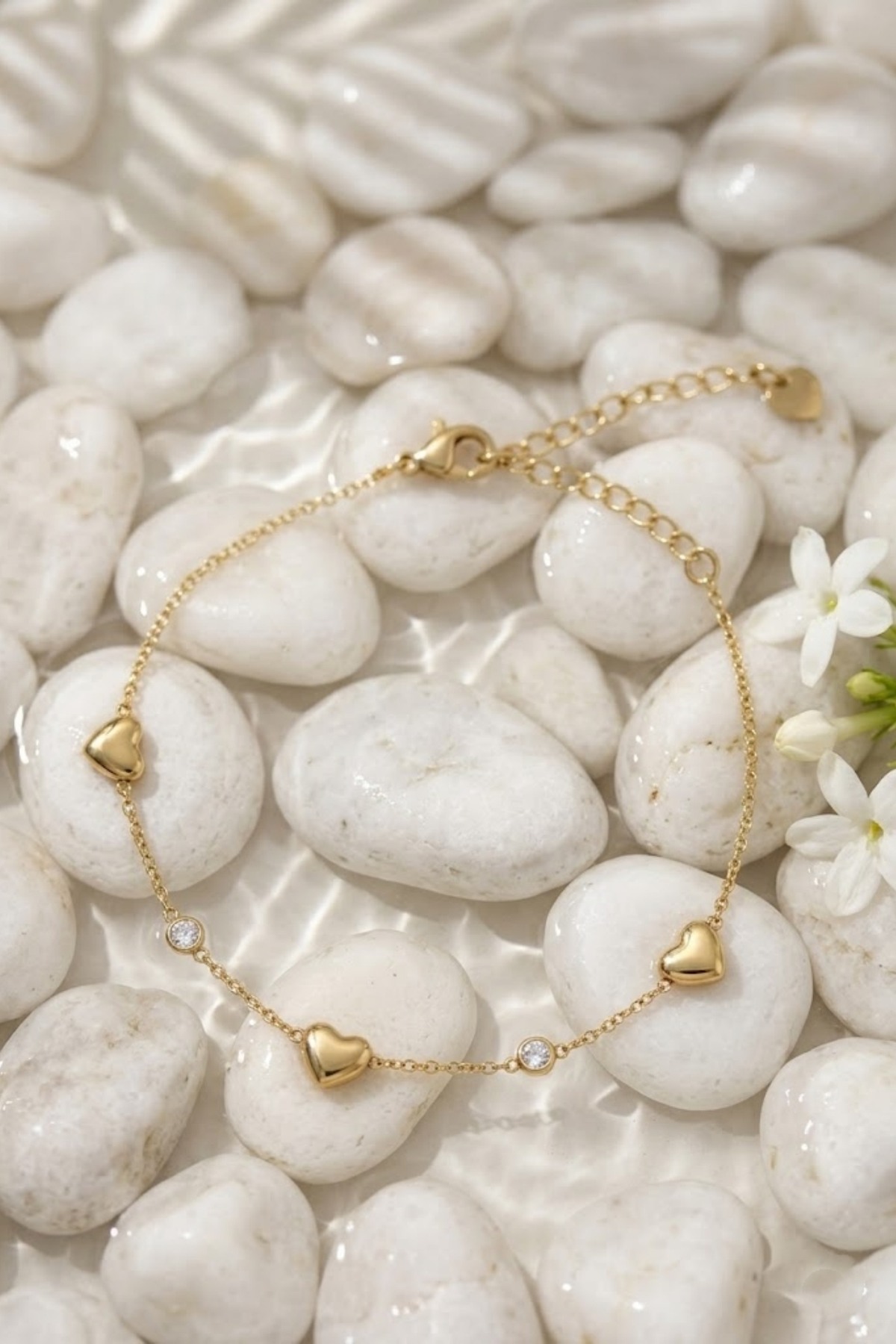 Bracelet cœur acier inoxydable - délicatesse et amour