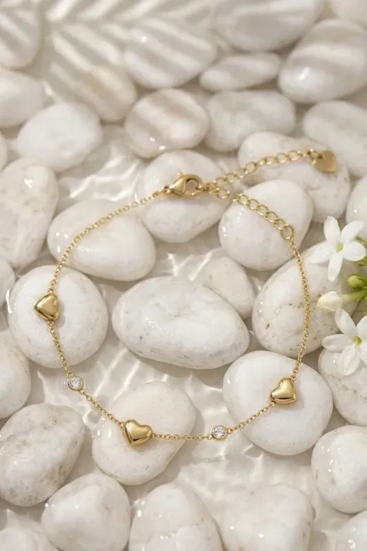 Bracelet cœur acier inoxydable - délicatesse et amour