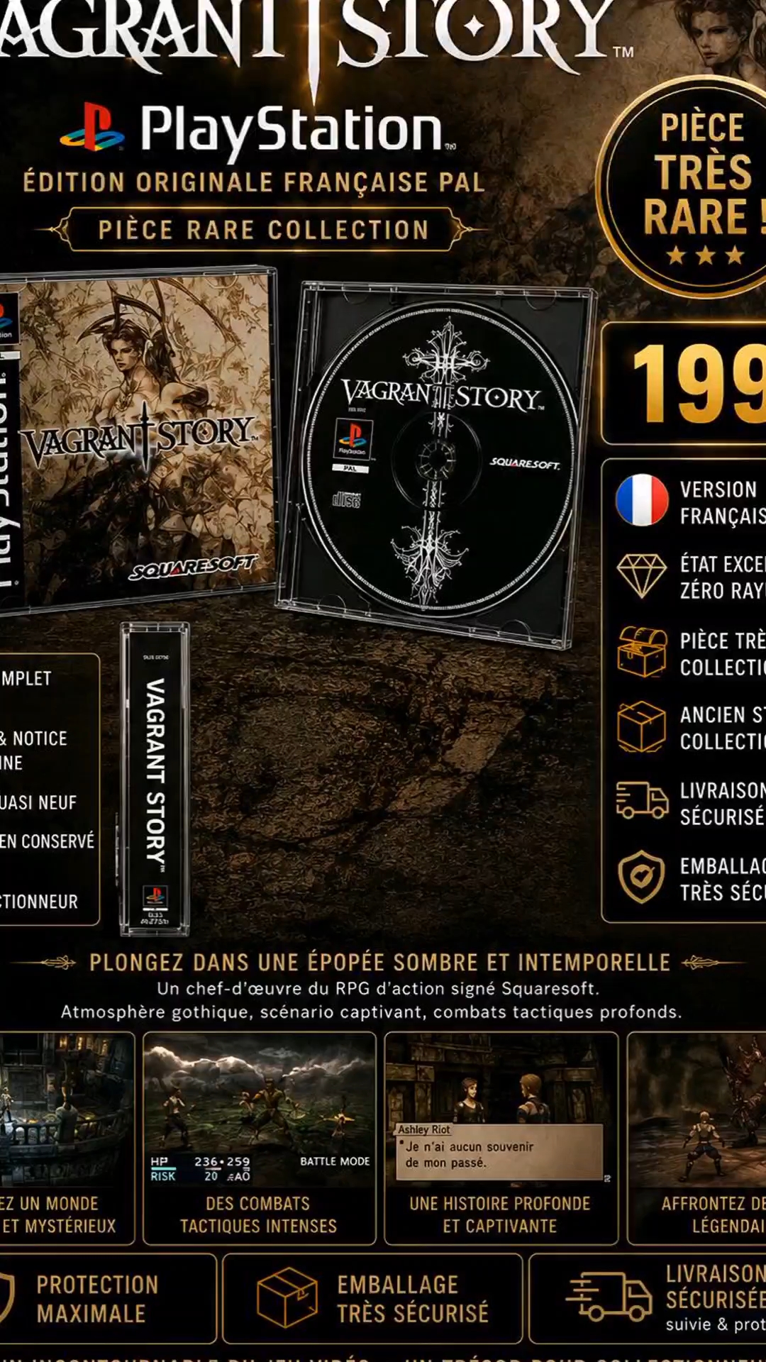 Vagrant Story PS1 PAL Édition Française - Complet