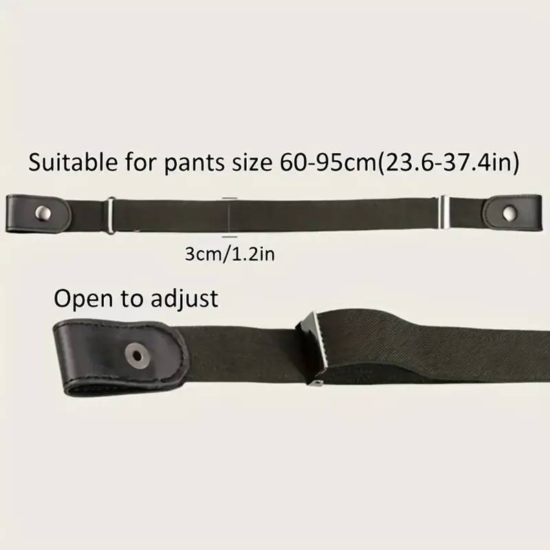 Ceinture noire sans boucle pour pantalon – fermeture à boutons-pression — visuel 4