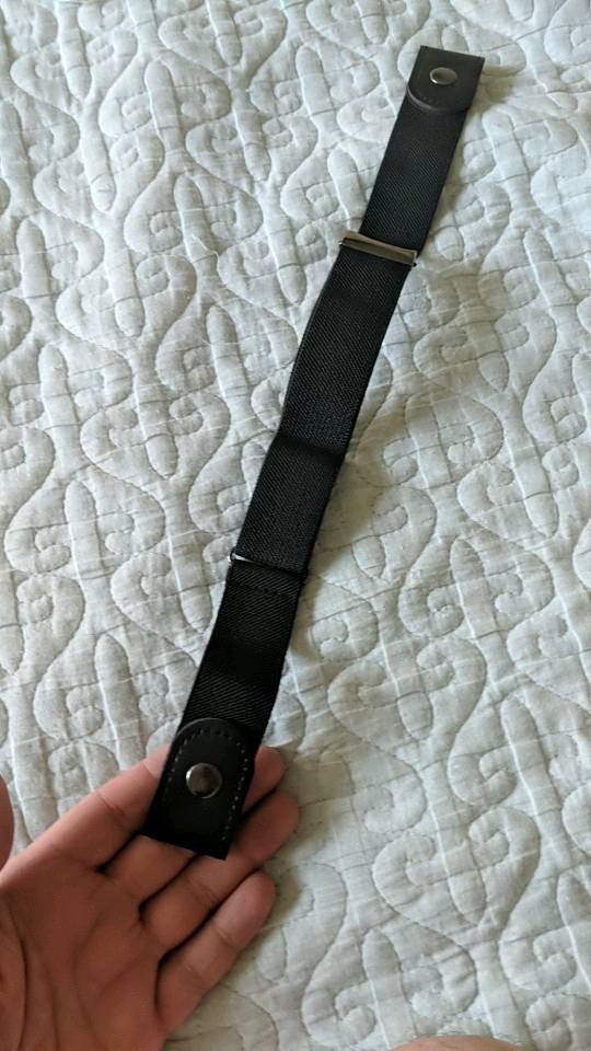 Ceinture noire sans boucle pour pantalon – fermeture à boutons-pression — visuel 2