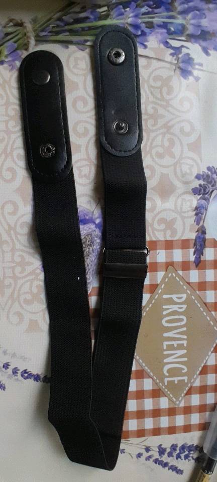 Ceinture noire sans boucle pour pantalon – fermeture à boutons-pression — visuel 6