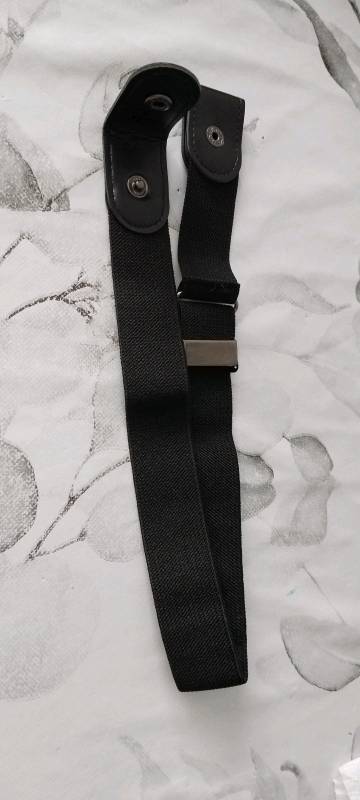 Ceinture noire sans boucle pour pantalon – fermeture à boutons-pression — visuel 8