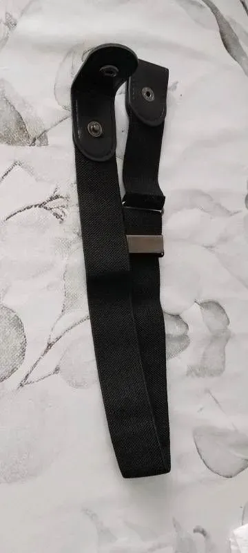 Ceinture noire sans boucle pour pantalon – fermeture à boutons-pression — visuel 8