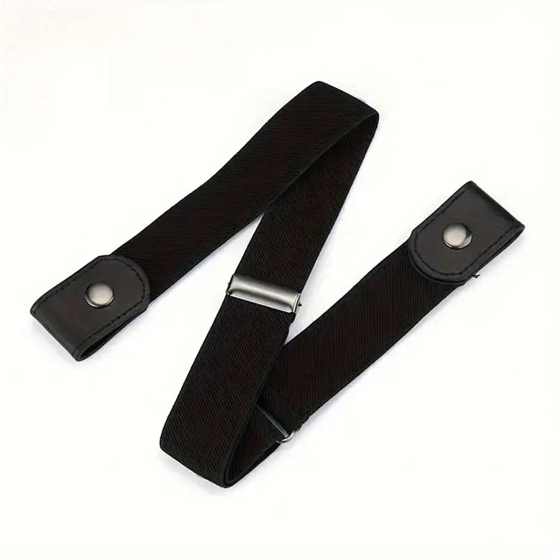 Ceinture noire sans boucle pour pantalon – fermeture à boutons-pression — visuel 3