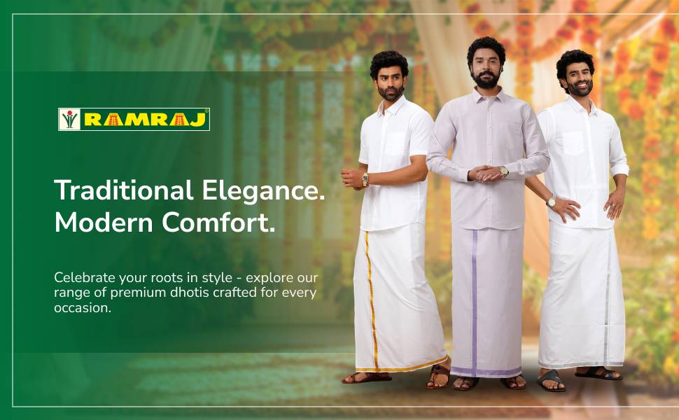 Dhoti homme blanc bordure dorée 4m — visuel 3