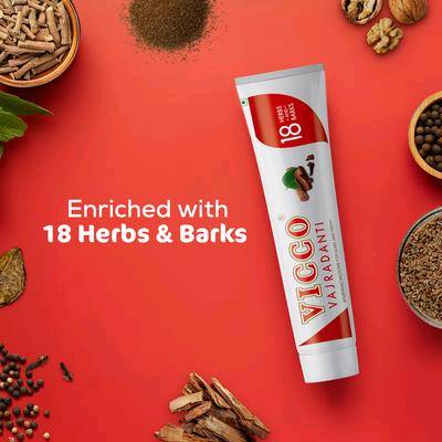 Dentifrice Ayurvédique Vicco Vajradanti 18 plantes 200 g — visuel 3