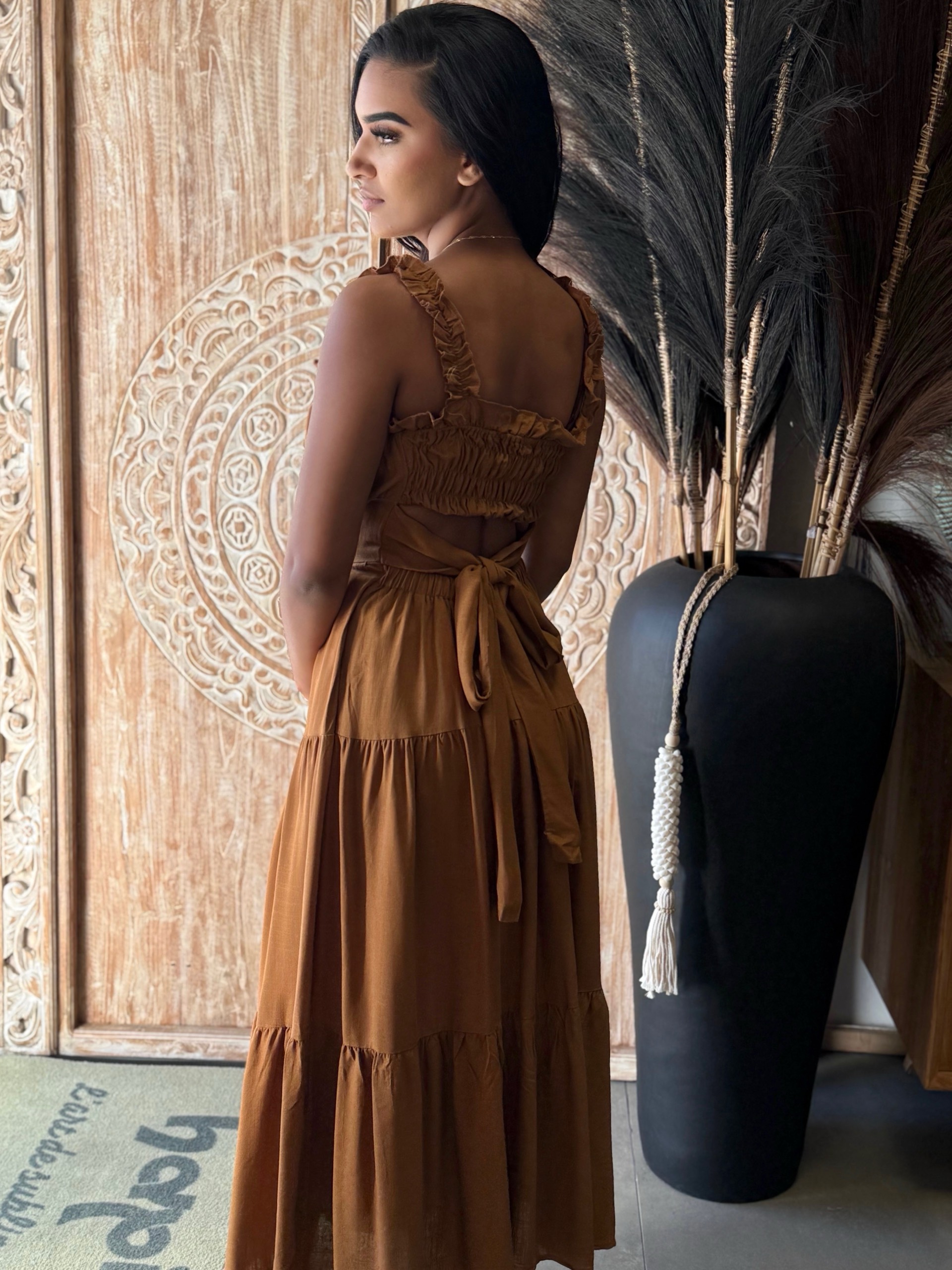 Robe longue en lin dos noué — visuel 3