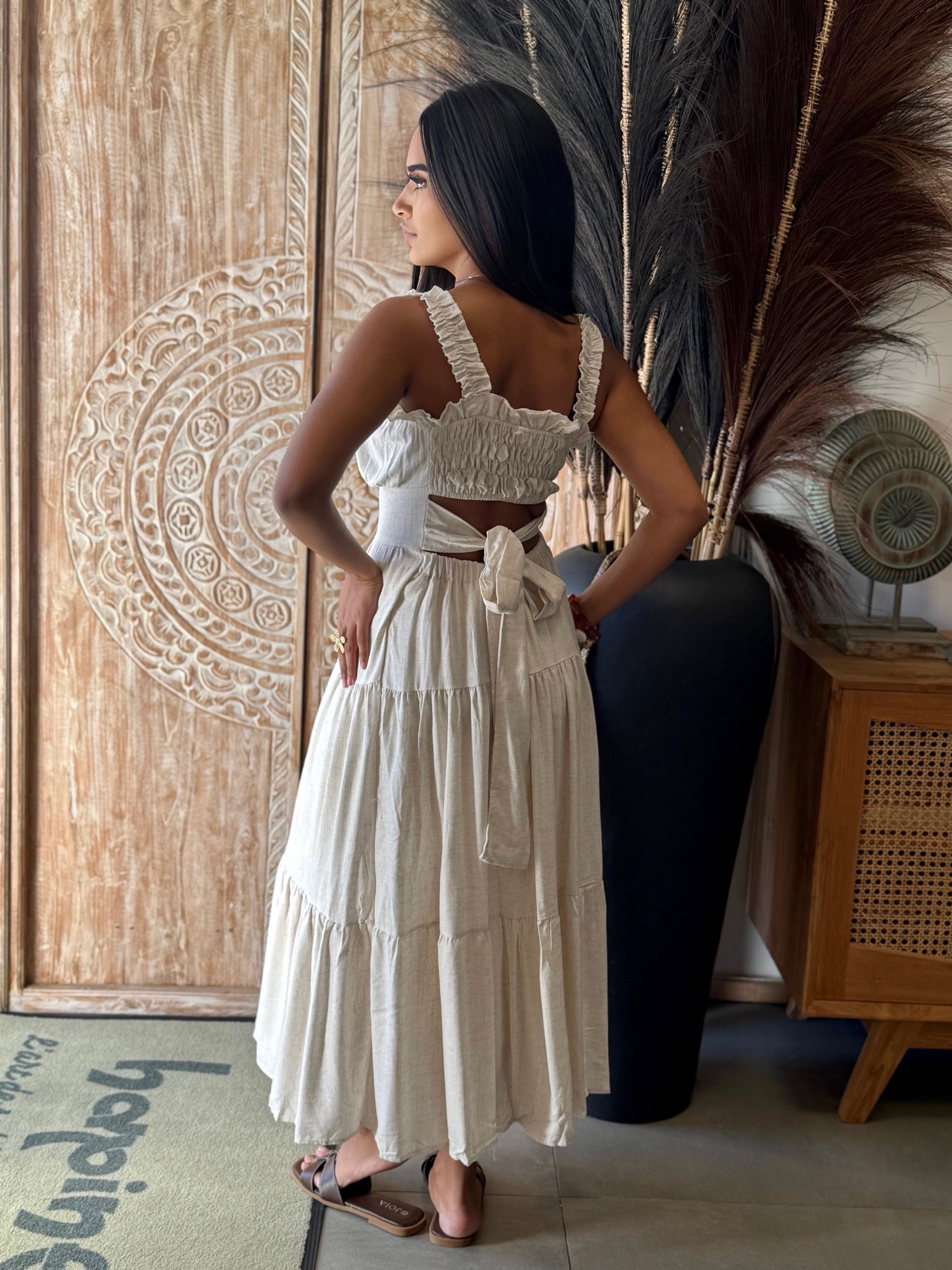 Robe longue en lin dos noué — visuel 2