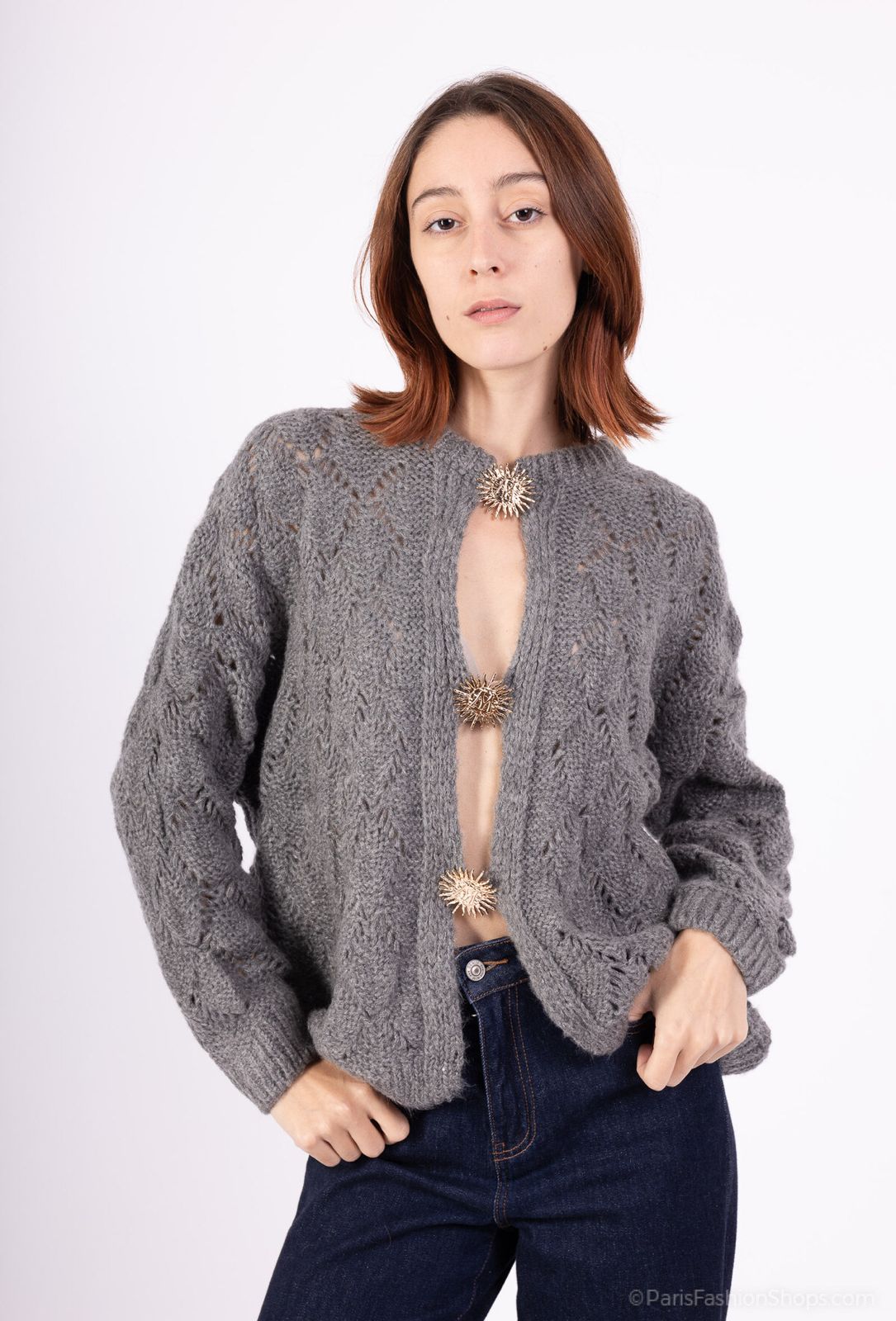 Gilet mohair 3 broches soleil — visuel 4