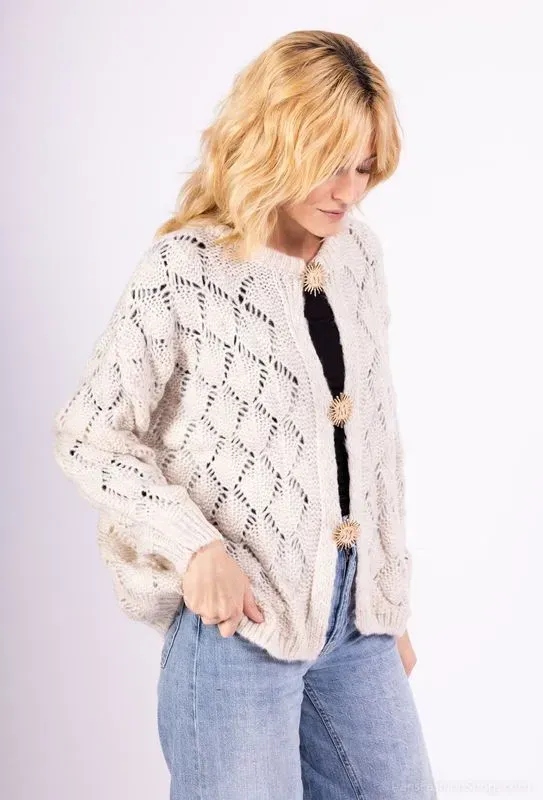 Gilet mohair 3 broches soleil