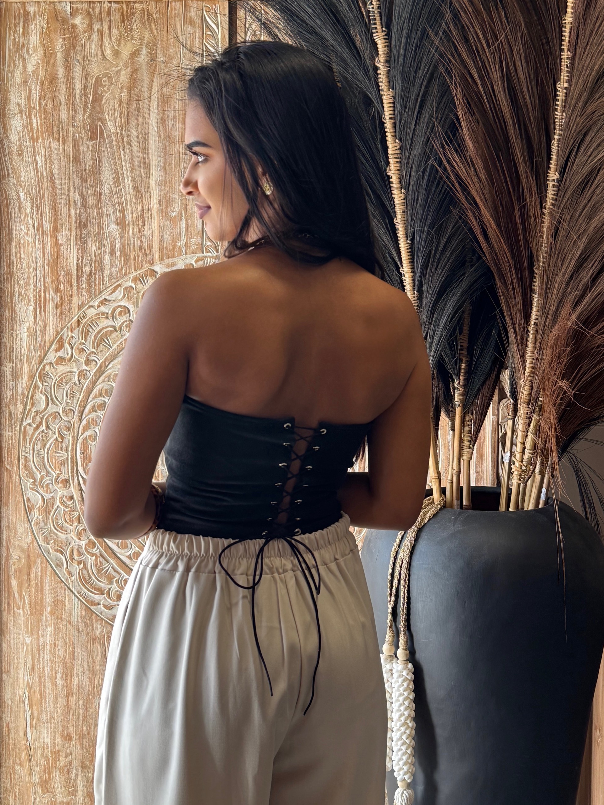 Bustier corset en daim — visuel 2