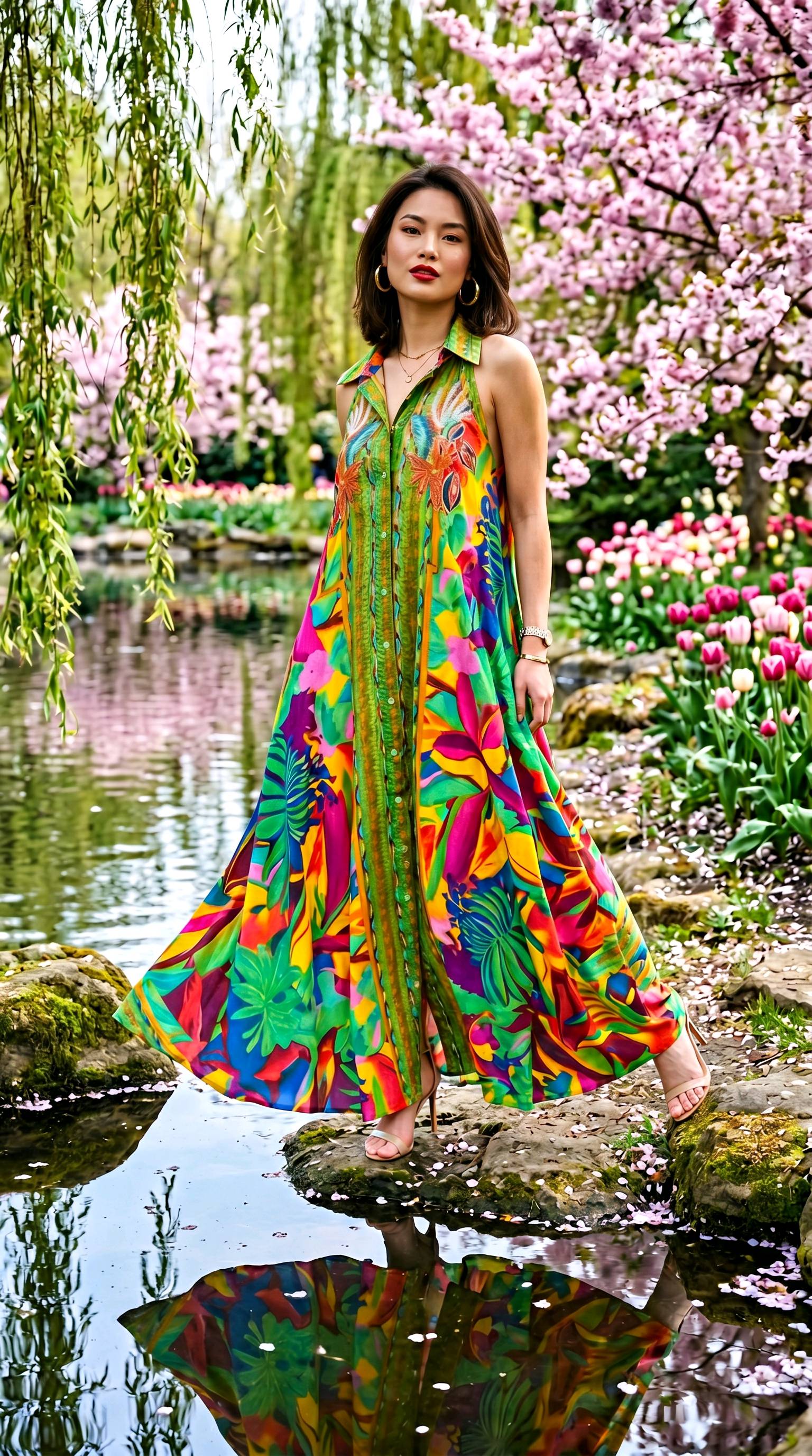 Robe imprimée tropicale