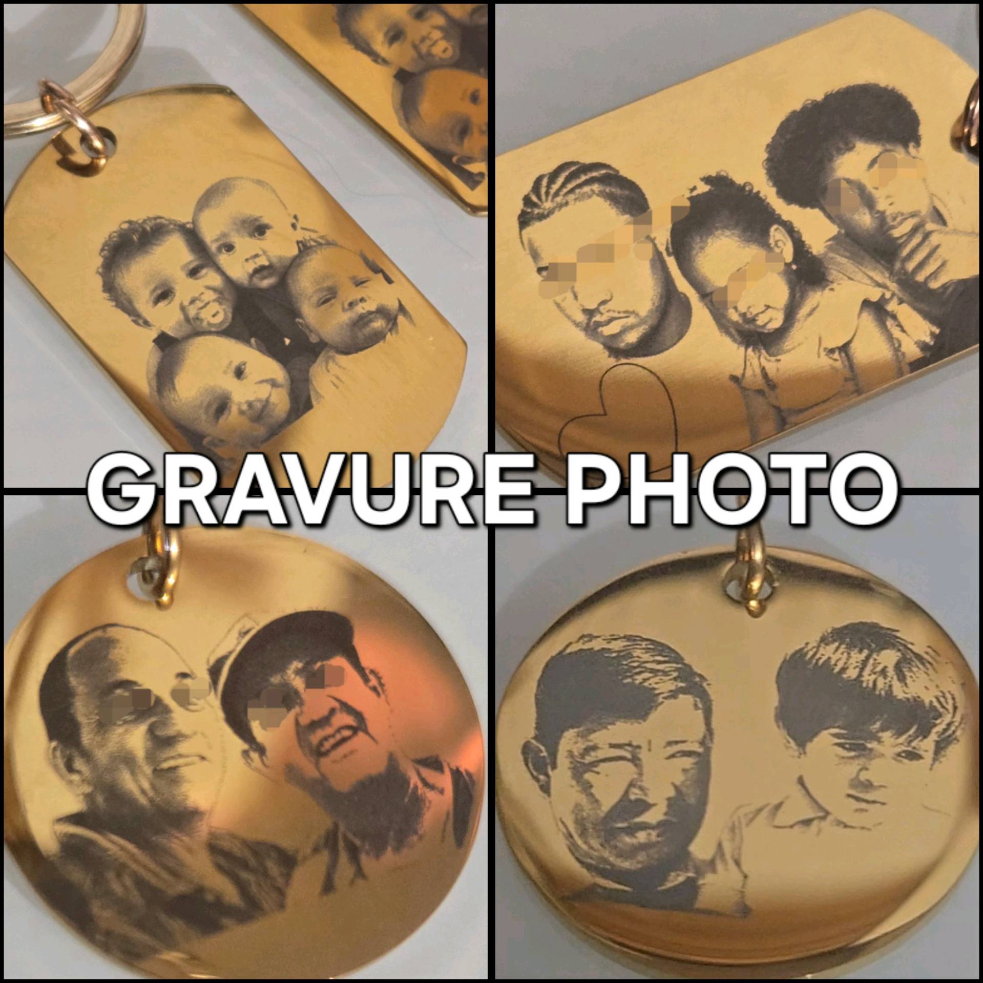 gravure photo sur pendentif acier