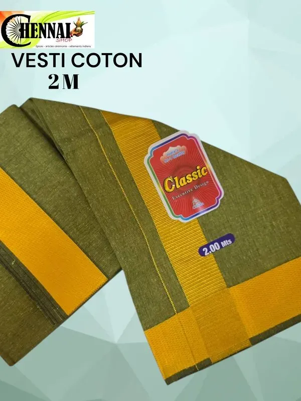 Vesti coton 2 m vert et doré
