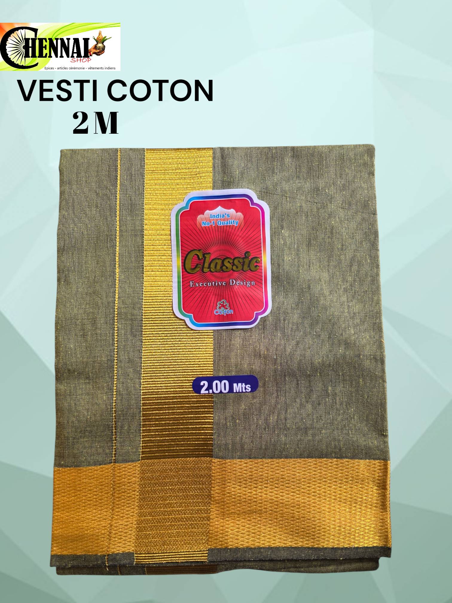 Vesti coton 2 m vert et doré — visuel 2