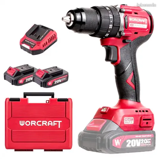 Perceuse visseuse NEUVE WORCRAFT compacte professionnelle en coffret double batterie 🔋2ah