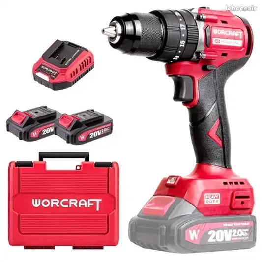 Perceuse visseuse NEUVE WORCRAFT compacte professionnelle en coffret double batterie 🔋2ah