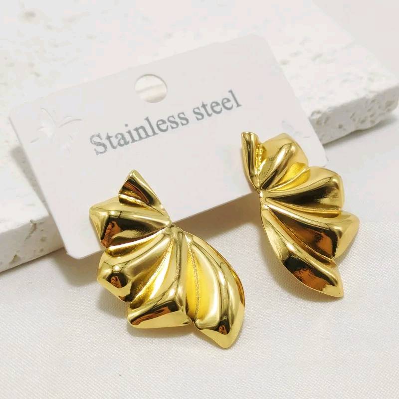 Boucles d'oreilles couleur dorée en acier inoxydable