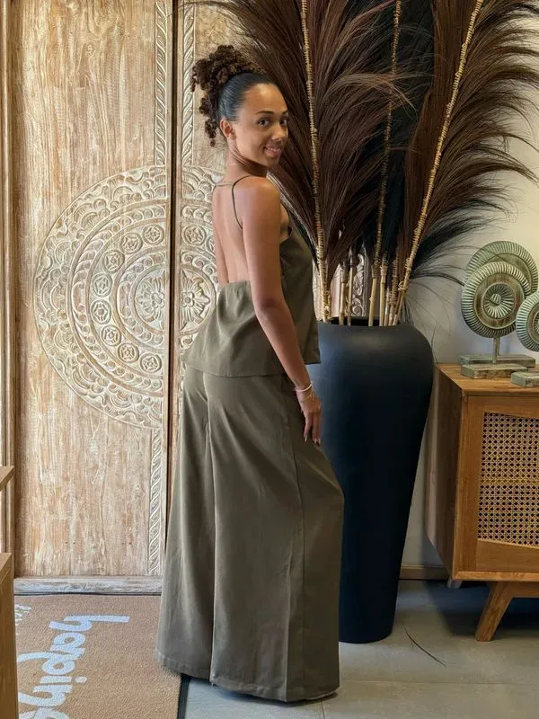 Ensemble dos nu élégant - Top et pantalon palazzo — visuel 5