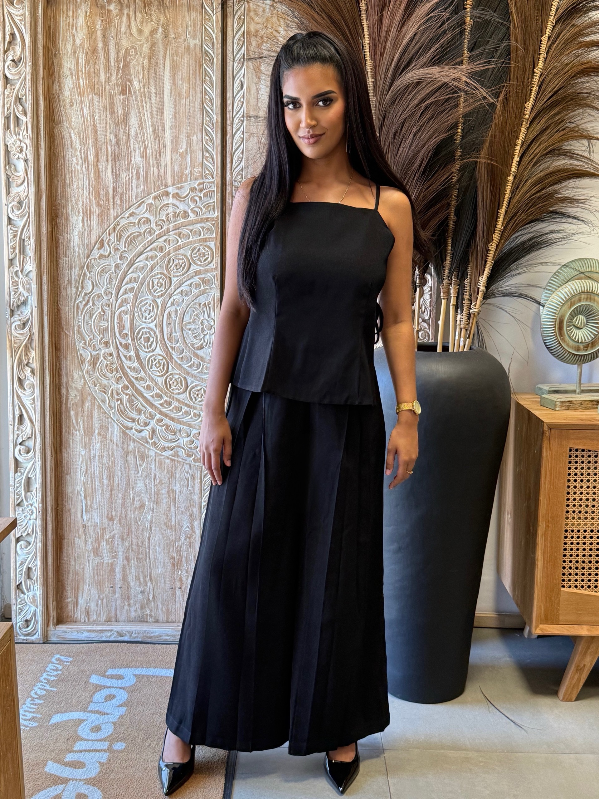 Ensemble dos nu élégant - Top et pantalon palazzo — visuel 8