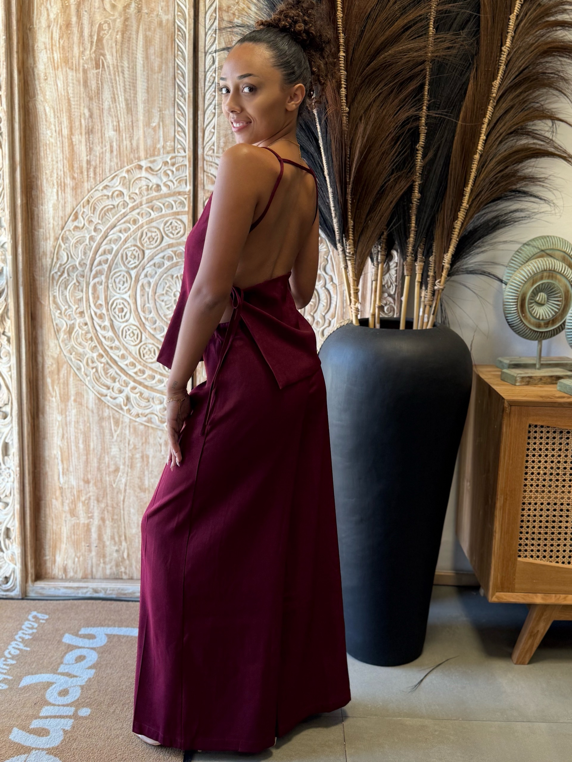 Ensemble dos nu élégant - Top et pantalon palazzo — visuel 2