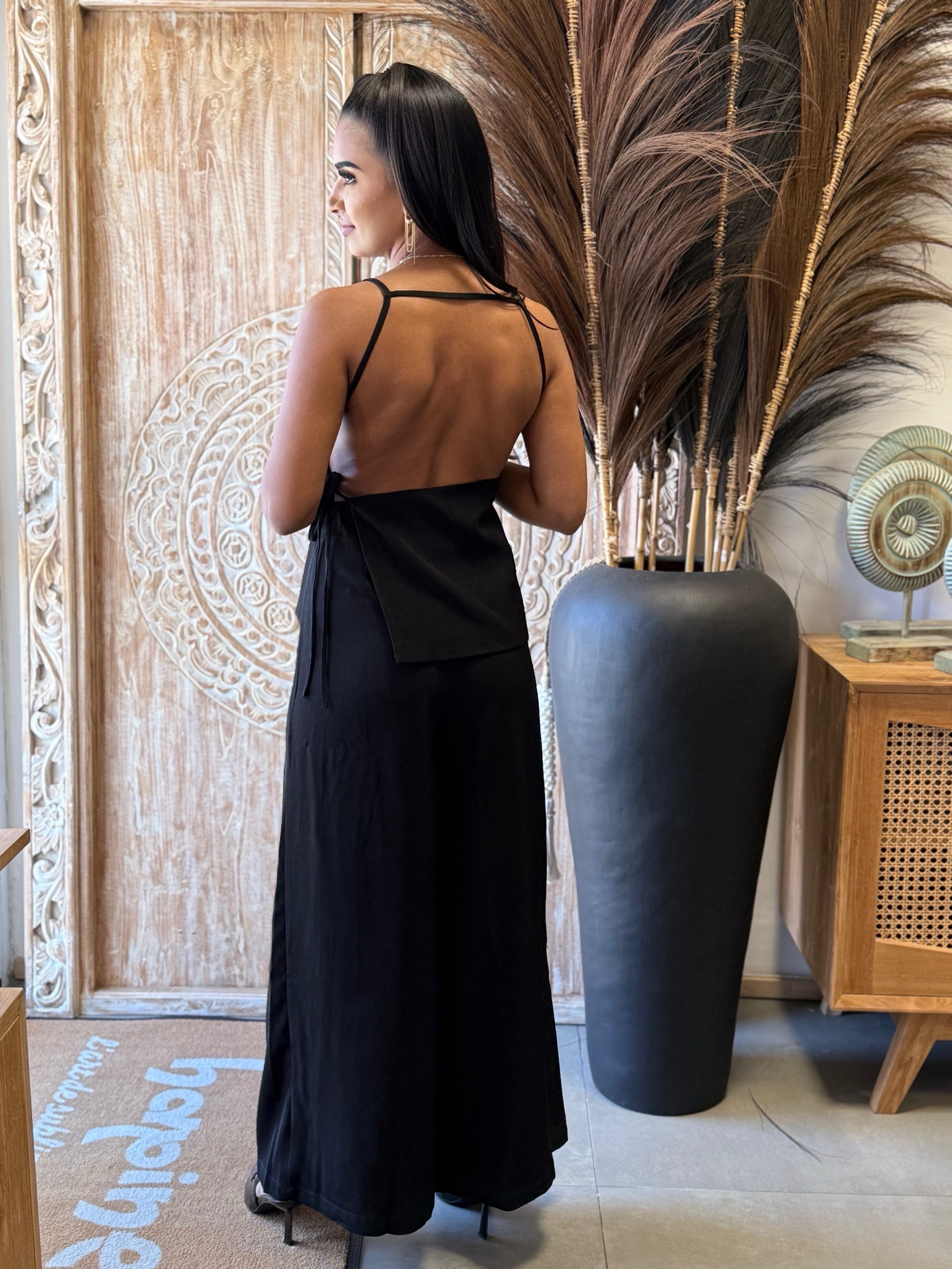Ensemble dos nu élégant - Top et pantalon palazzo — visuel 7