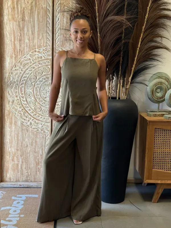 Ensemble dos nu élégant - Top et pantalon palazzo — visuel 6