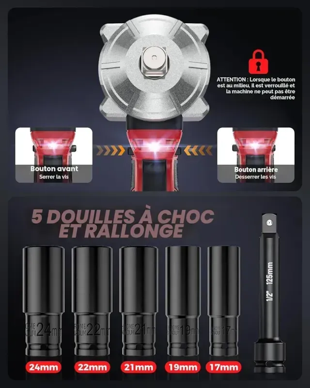 clé à choc 1200nm en coffret 2 batterie  — visuel 5