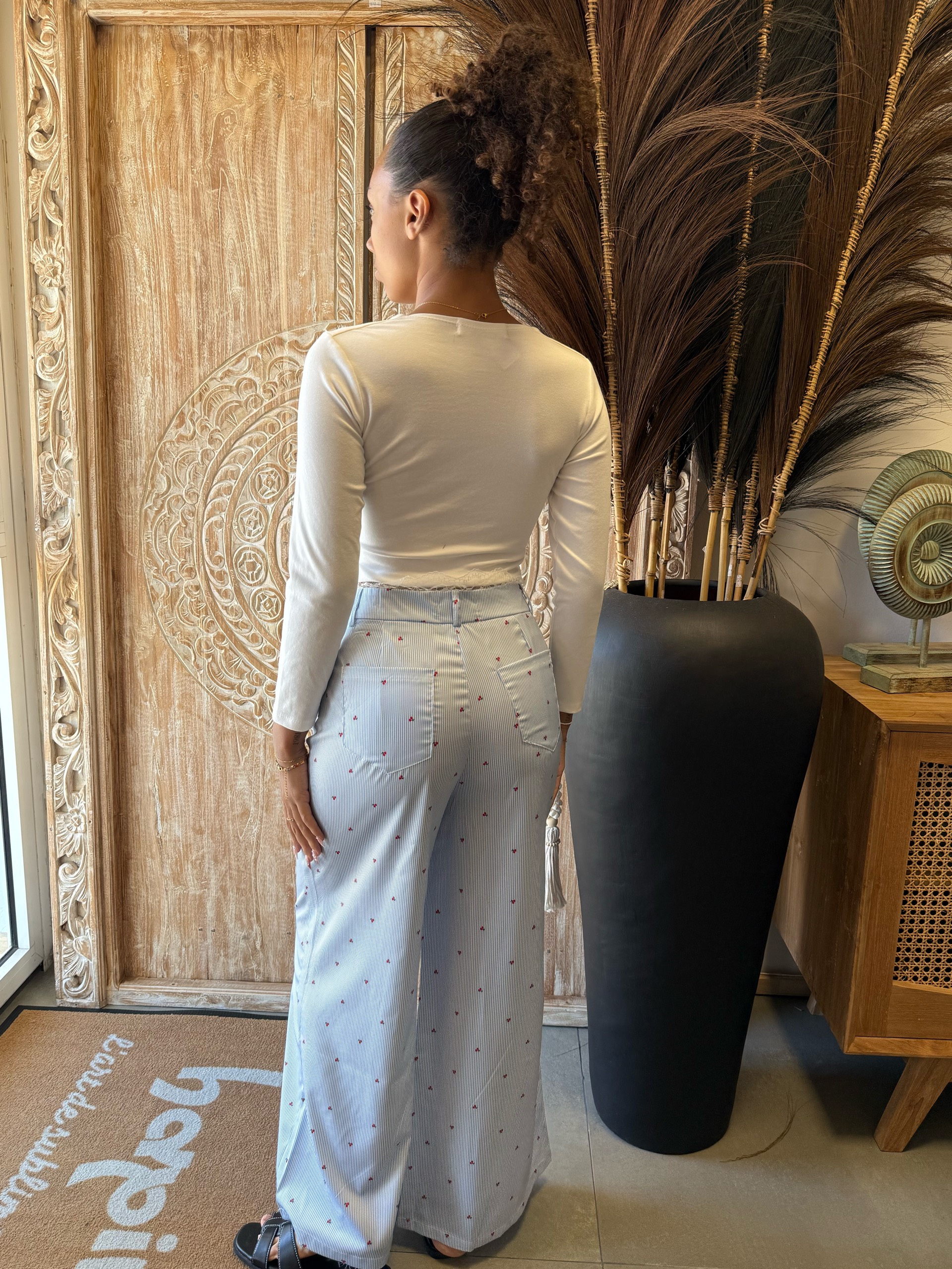 Pantalon rayé aux petits motifs cerises 🍒 — visuel 2