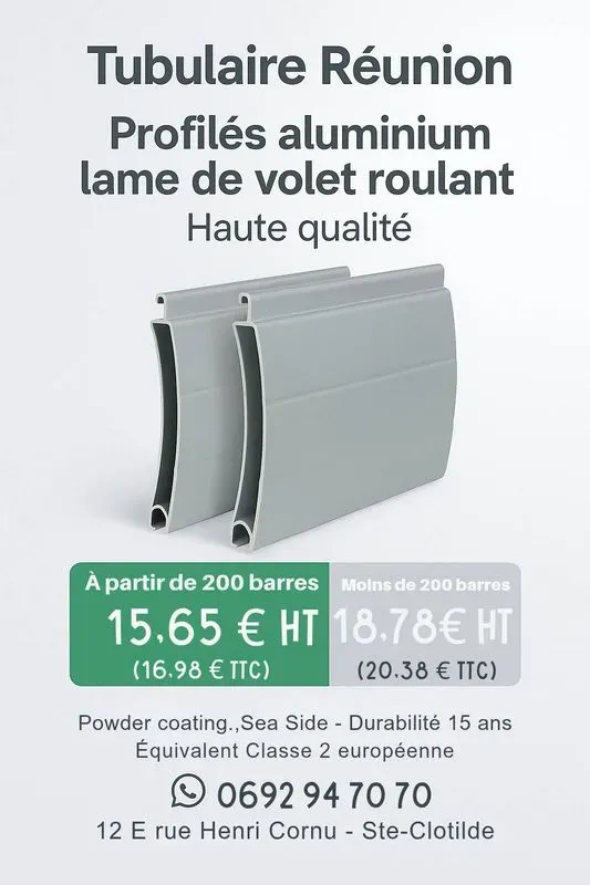 Lame de volet roulant aluminium 44mm - Haute qualité