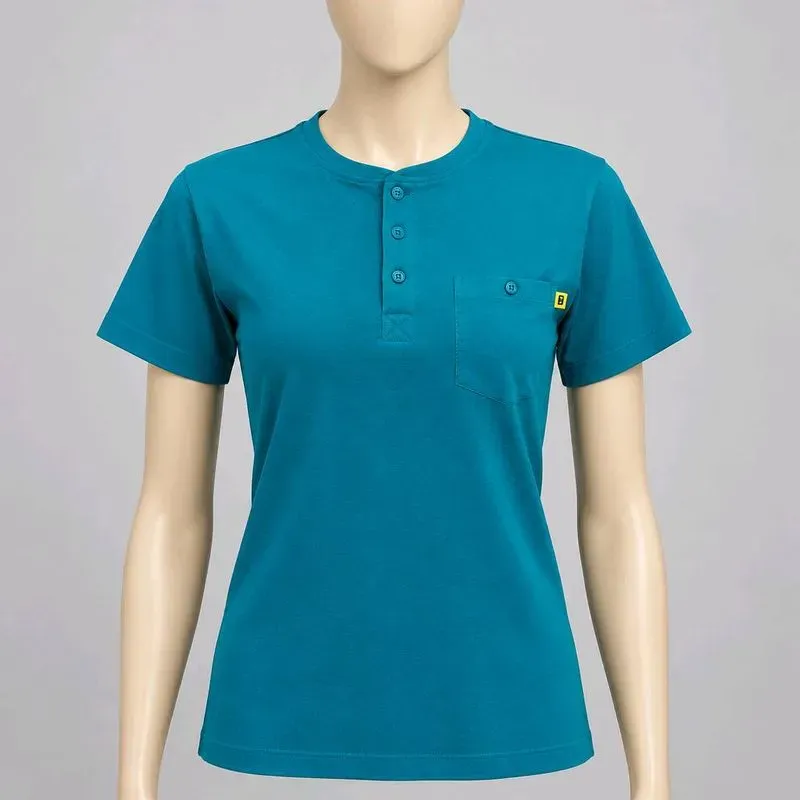 T-shirt Henley Bordeaux Unisexe Coton, Indiquez votre taille et la couleur souhaitée — visuel 3