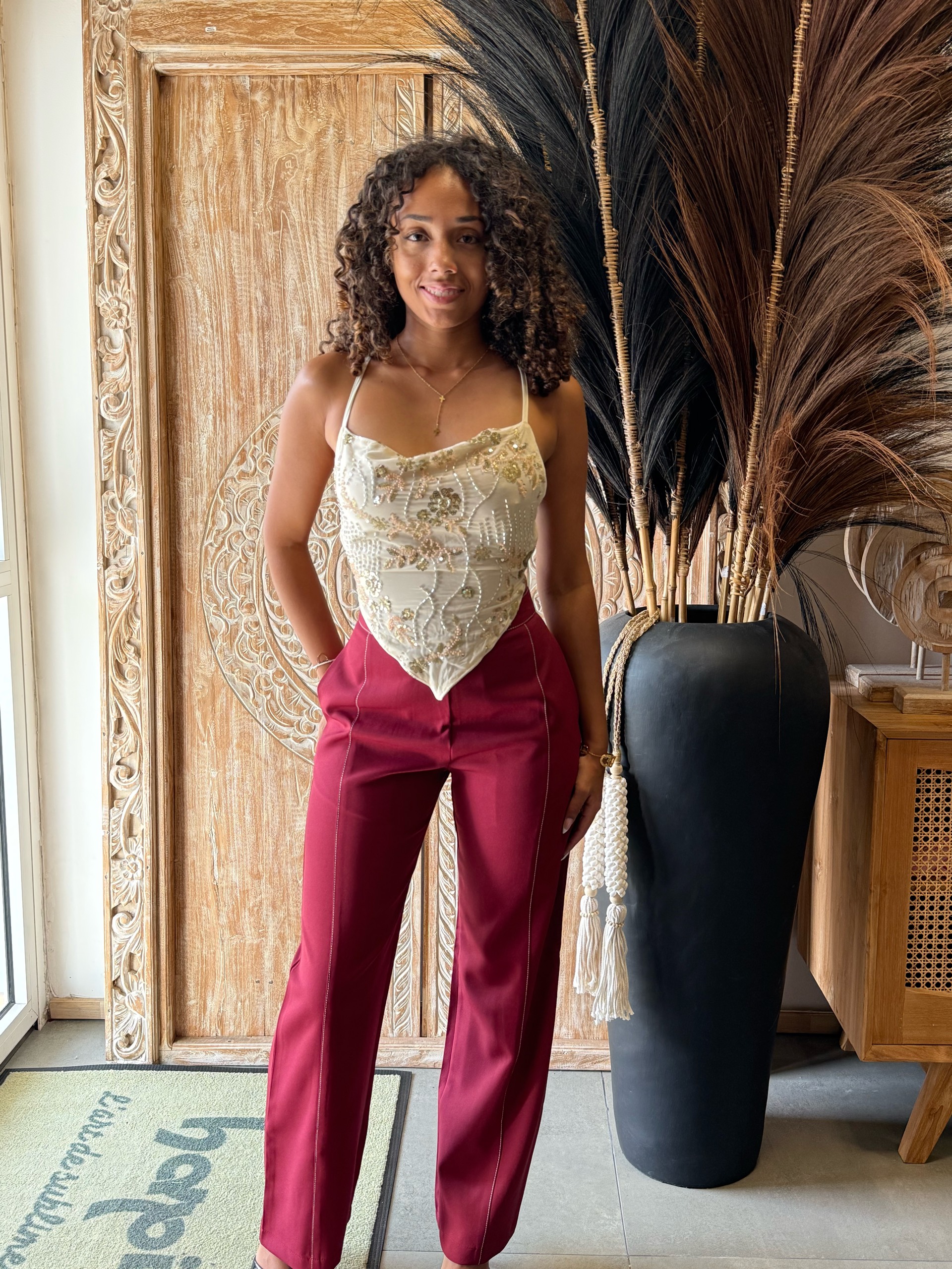 Top bustier brodé femme – style chic & élégant