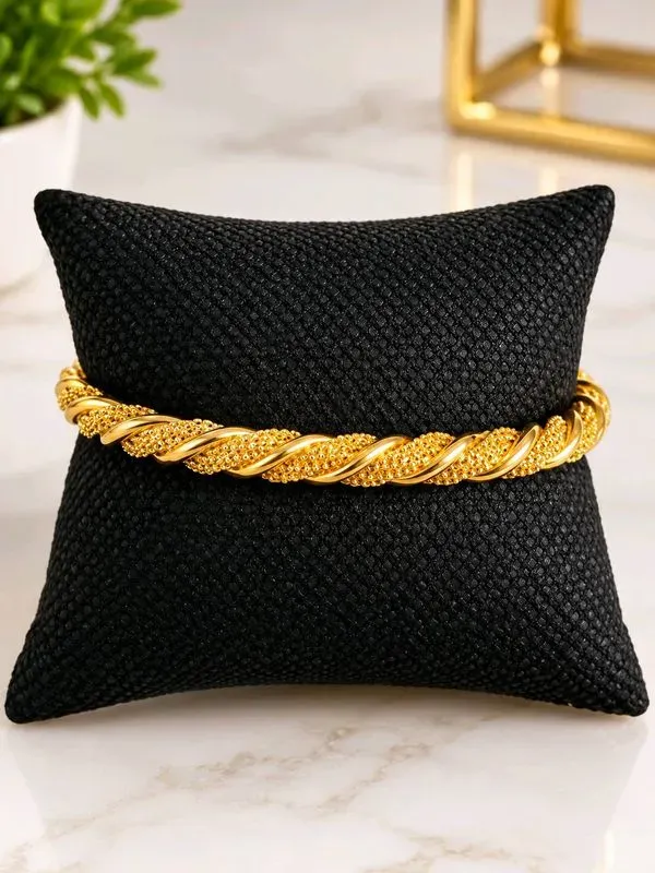 Bracelet torsadé acier inoxydable texturé - Bijou élégant style chaîne