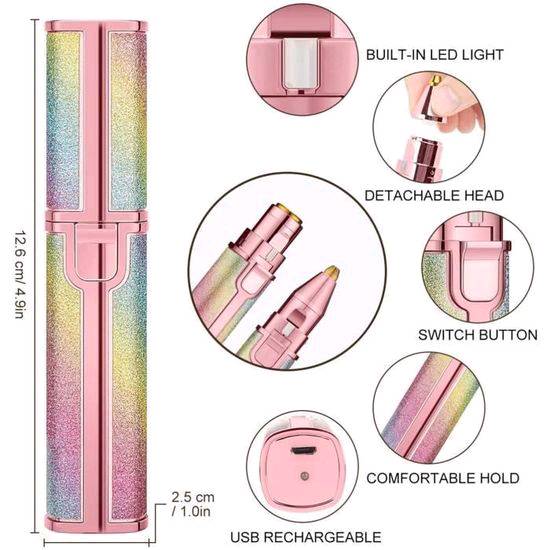 mini tondeuse portable pour femme, épilateur pour femme, épilateur pour le visage, les lèvres, le nez — visuel 2