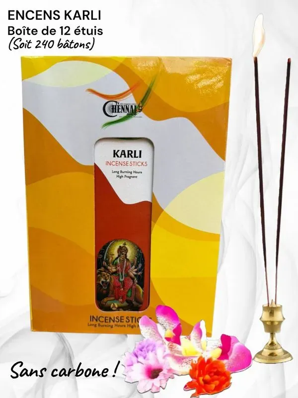 Encens Karli Sans carbone 240 bâtons - Longue combustion, parfum intense