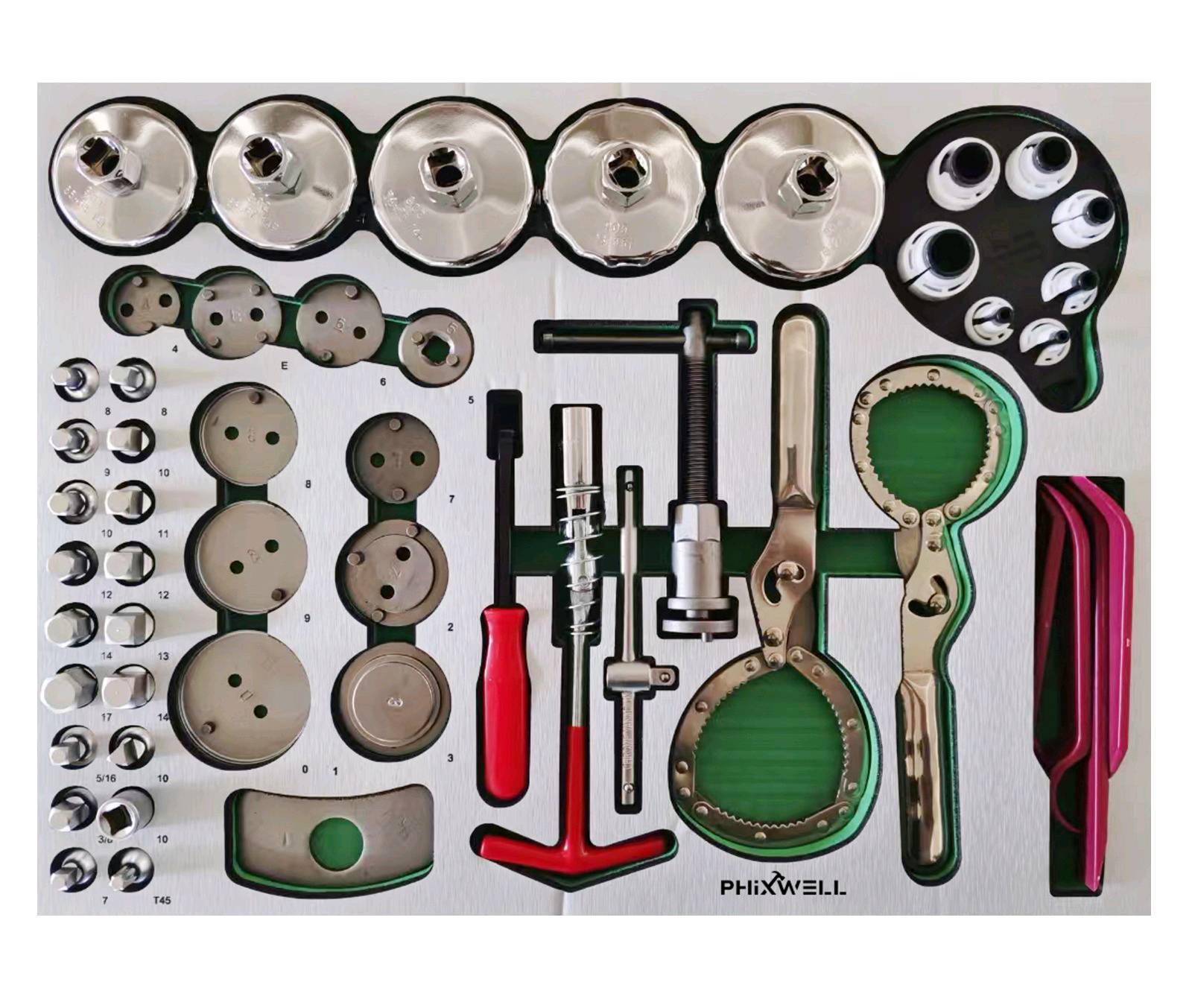 Servante Verte 7 tiroirs pleins d'outillages PHIXWELL — visuel 11