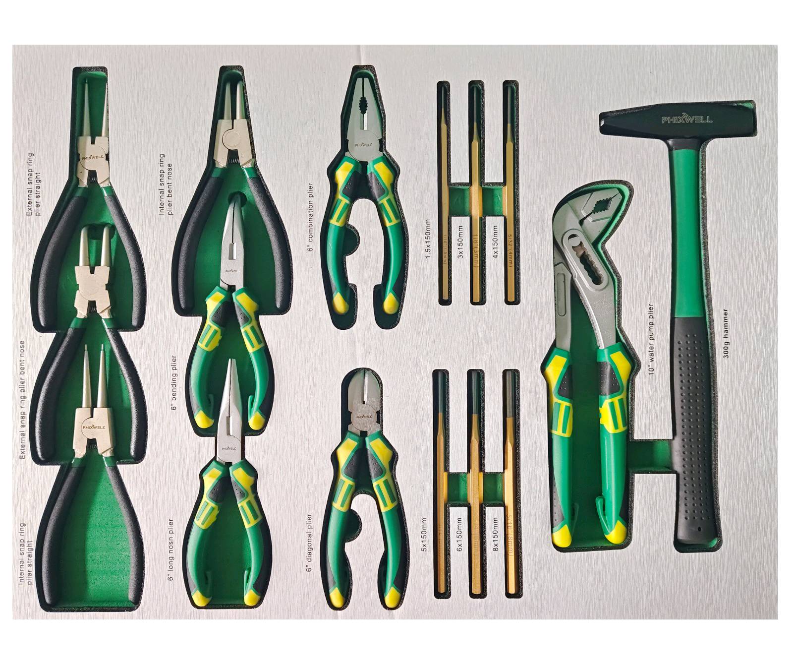 Servante Verte 7 tiroirs pleins d'outillages PHIXWELL — visuel 6