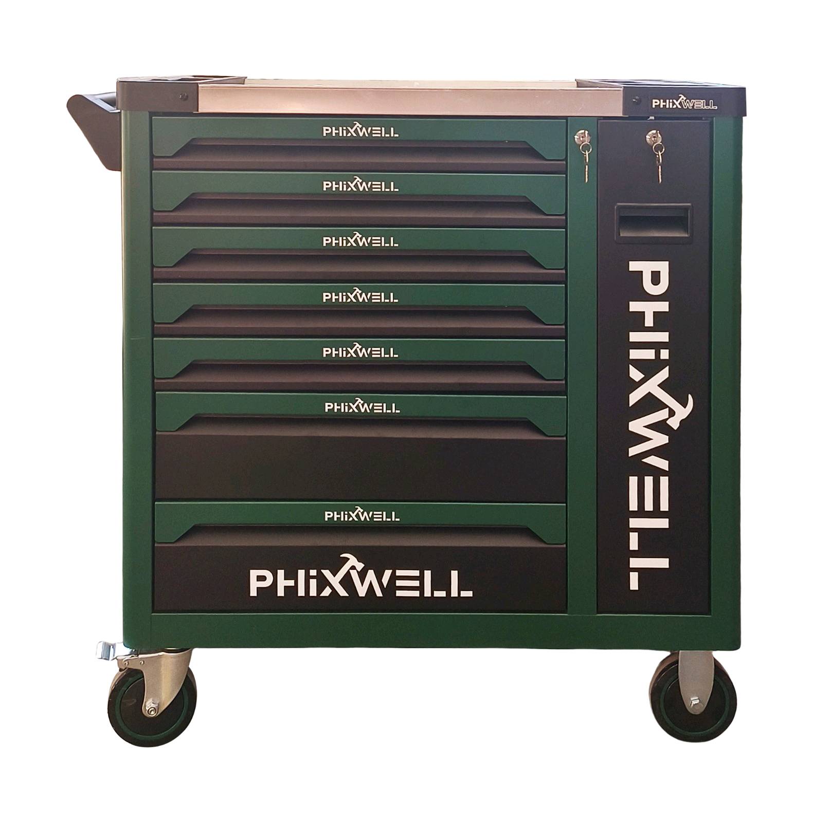 Servante Verte 7 tiroirs pleins d'outillages PHIXWELL — visuel 12